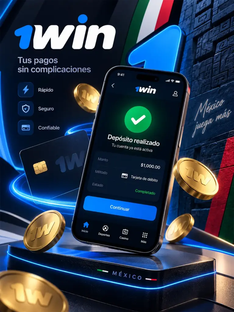 Ilustración de pagos de 1win para México
